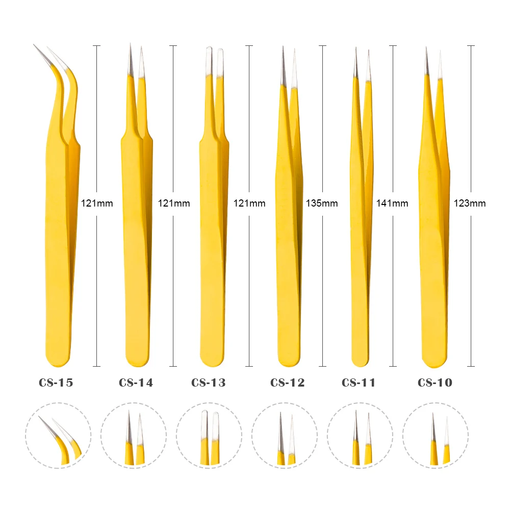 Антистатические нержавеющая сталь пинцет для наращивания ресниц бровей точность изогнутые прямые Пинцет щипцы для технического обслуживания Repair Tool