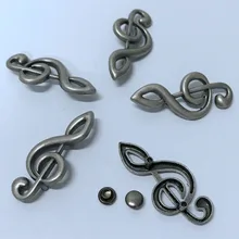 New Coming 30PCS 38X17MM Antique Silver Music Symbol Studs Rivet Punk Spike Shoes Belt Bag Bracelets Accessories Leather Craft