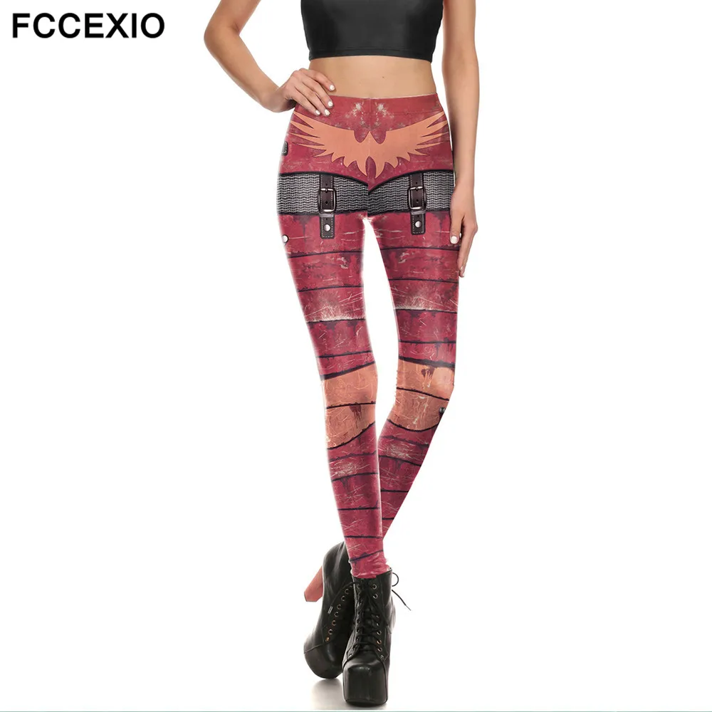 FCCEXIO Captain America Iron Man Metal Armour Legins Robot Mechanical Print Women Leggings Superhero Cool Stretch Fitness Pants FCCEXIO Captain America Iron Man Metal Armour Legins Robot Mechanical Print Women Leggings Superhero Cool Stretch Fitness Pants