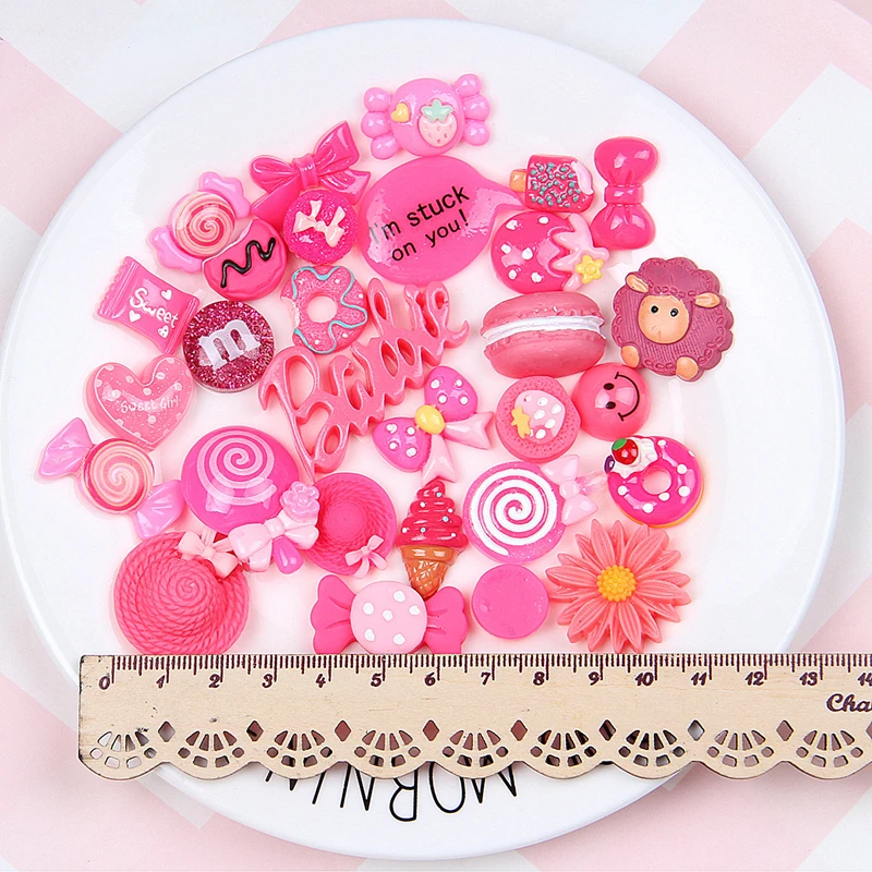 

30PC/Pack Different Color Mixed Size Blessing Bag Resin Accessories Phone Shell Decor Craft Patch DIY Flat Back Resin Material