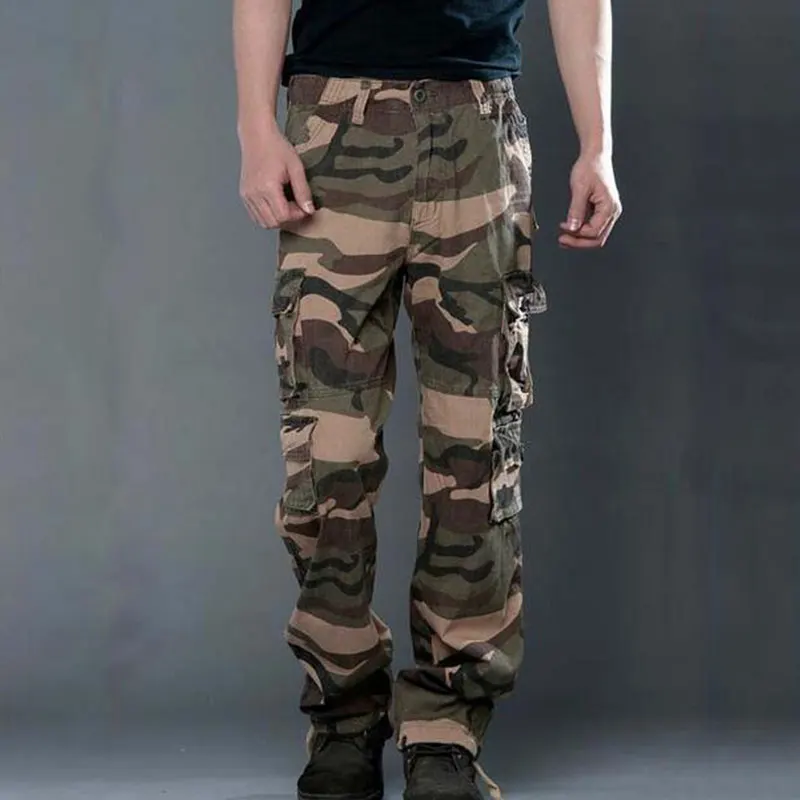 Мужские тактические брюки карго, мужские армейские военные штаны SWAT, хлопок, много карманов, эластичные мужские повседневные брюки