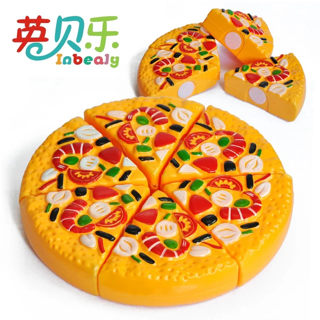 6pcs/pack Mini Food Fake Pizza Toys Kids Pretend Play Slicing Plastic