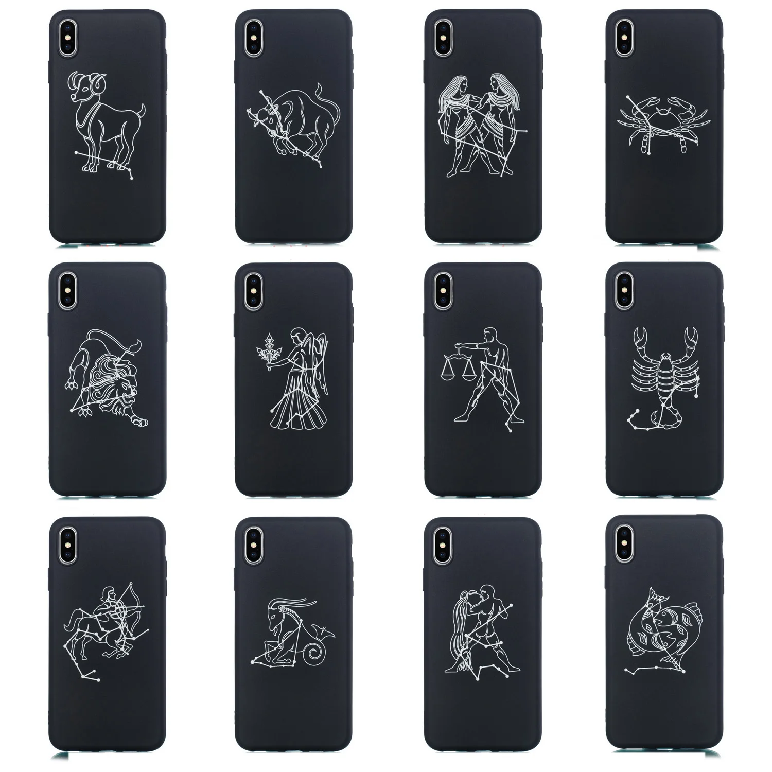 

for iPhone 8 7 Plus Case Fashion Pattern Constellations TPU Soft for iPhone Xr Xs Max Animal Protective Funbas iPhone 6 6s Plus