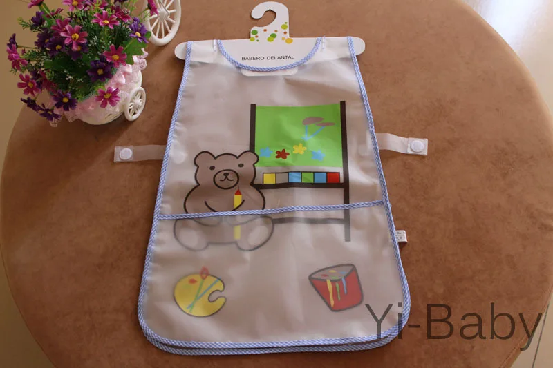 

Free Shipping YB0001 bear EVA waterproof children's apron Protect cloth clear Painting clothes bib Kids art smock 12PCS/Set