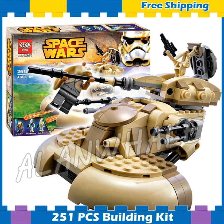 

251pcs New Space Wars AAT Tank 10371 Model Building Blocks elevating cannon Battle Pilot Set shooters Gifts Compatible With Lego