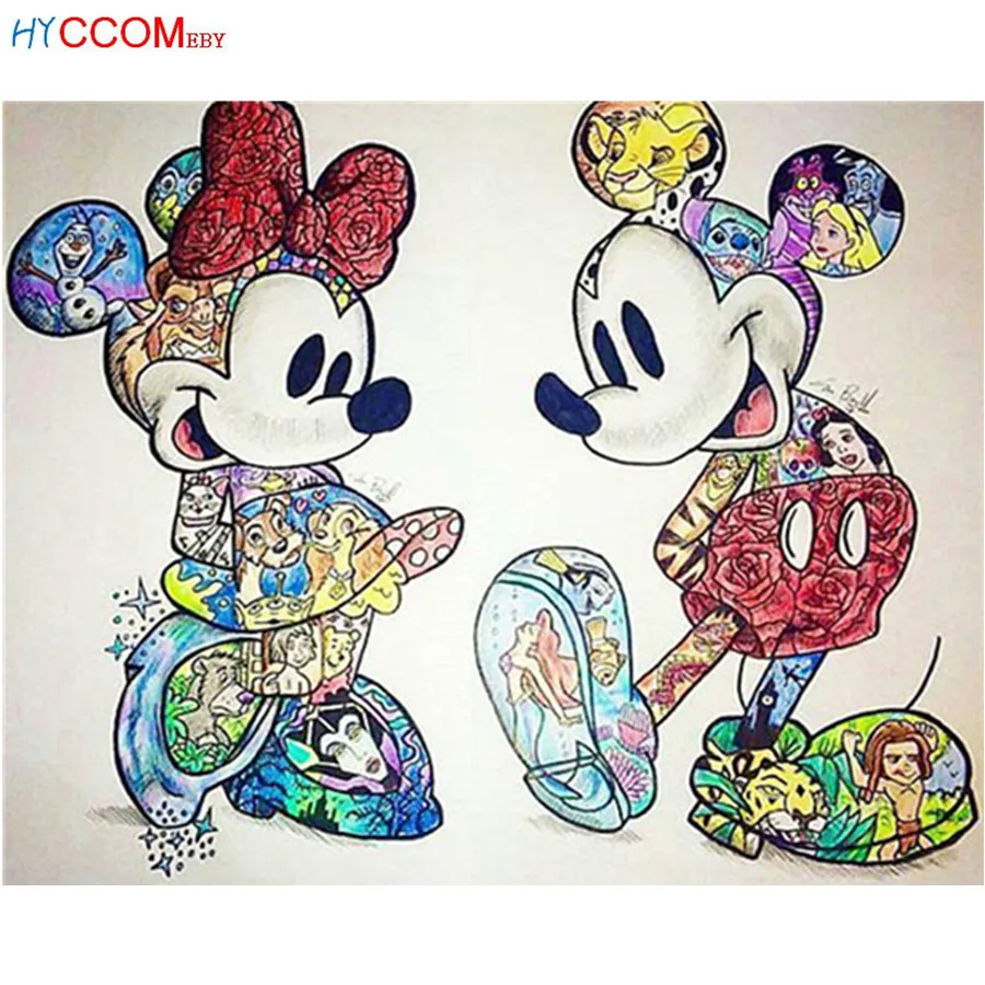 

Cartoon 5D DIY Diamond Painting Cross Stitch Needlework Mickey Mouse Full Square Diamond Embroidery Craft Home Decoration Minnie