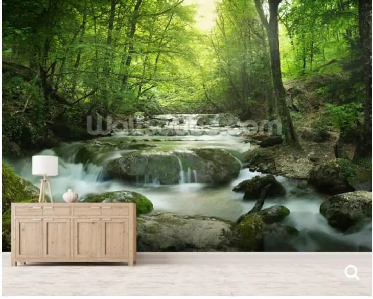 Custom natural landscape wallpaper,Enchanting Forest waterfall,3D photo mural for living room bedroom sofa background wallpape Custom natural landscape wallpaper,Enchanting Forest waterfall,3D photo mural for living room bedroom sofa background wallpape