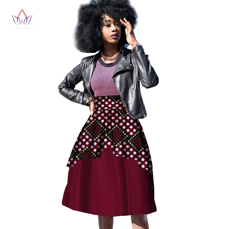 Roupas para Mulher Vestido de Baile Recente Bazin Riche Africano Dashiki Cera Impressão Joelho Comprimento Dupla Camada Saia Wy1200 47 Home & Garden