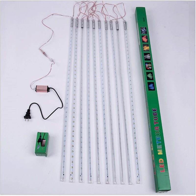 2sets/lot LED Christmas light , tree pendant led meteor tube ,10pcs 80cm tubes/set with driver ,85-265Vac input holiday light