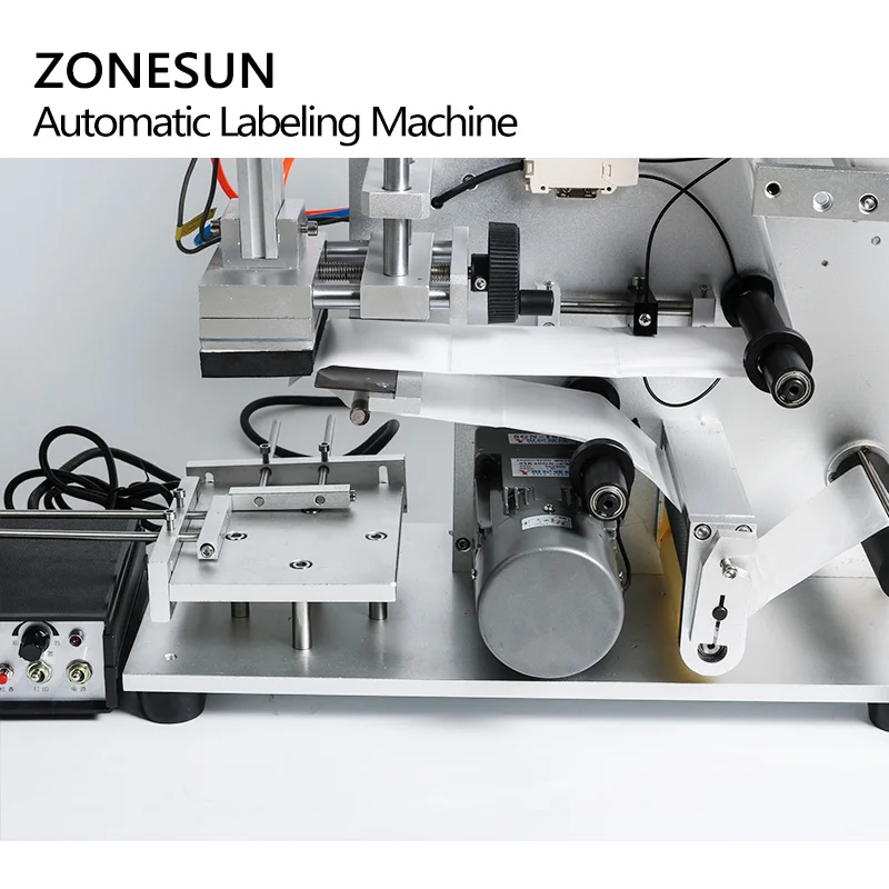 ZONESUN, LT-60D, плоская этикетировочная машина, Полуавтоматическая этикетировочная машина для лекарственных бутылок, Этикетировочная машина для медицинских бутылок с кодированием даты