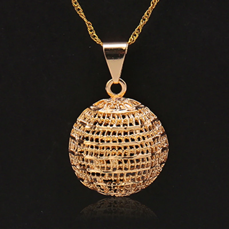 Модные украшения Для женщин серьги подвеска ожерелье Медь полый шар ювелирные наборы Луны для вечерние Макси ювелирные комплекты Dubai