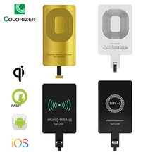 Qi receptor de carregamento sem fio para iphone 7 6s plus 5S micro usb tipo c universal carregador sem fio rápido para samsung huawei xiaomi(China)
