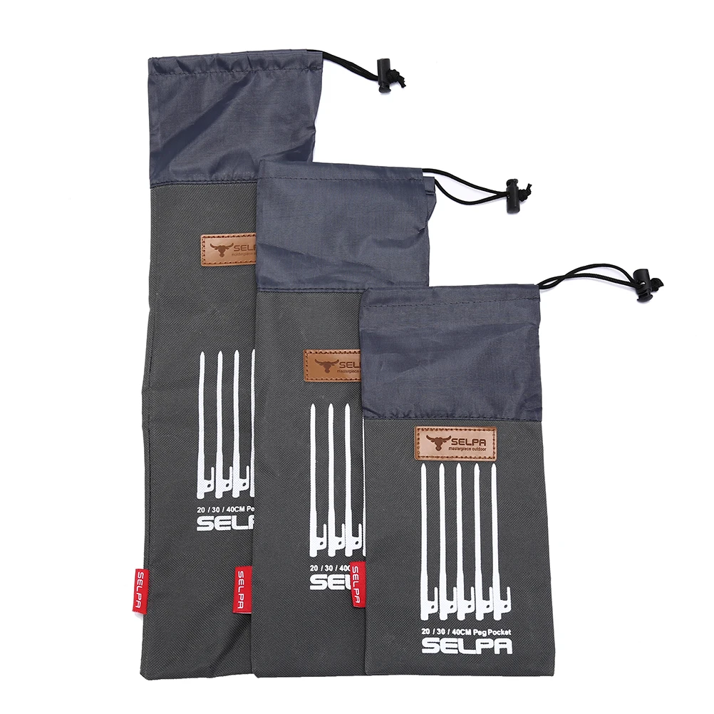 1pc Outdoor Camping Wind Rope Tent Pegs Nail Storage Bag Tent