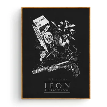 

Leon Black & White Classic Art Silk Fabric Poster And Print Wall Art Picture Painting Home Decor for Living Room