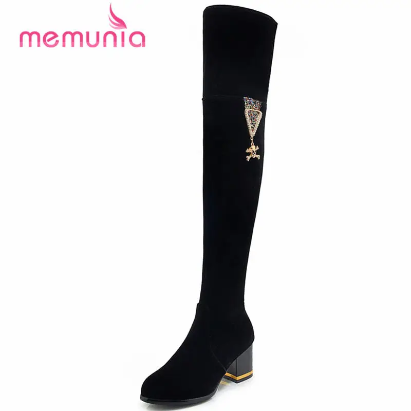 

MEMUNIA new arrive 2020 autumn winter over the knee boots fashion high heel women boots warm short plush knight boots size 34-48