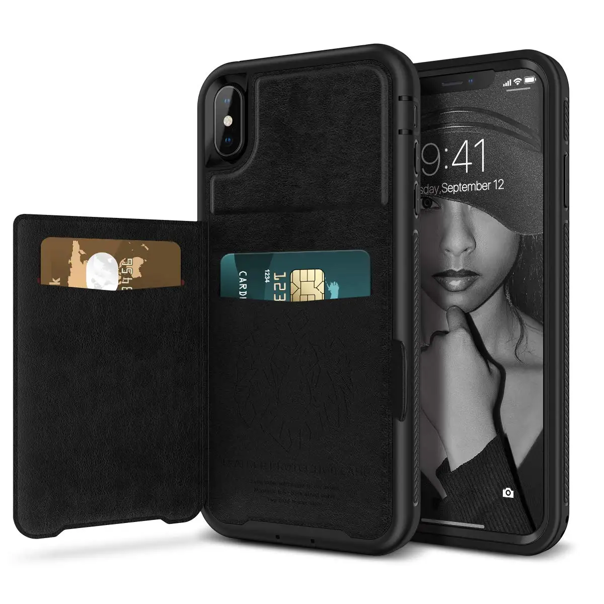 for iPhone Xs XR Max 6s 7 8 Plus Case Premium PU Leather Wallet Cases with Card Holder Kickstand &amp Magnetic Closure Flip |