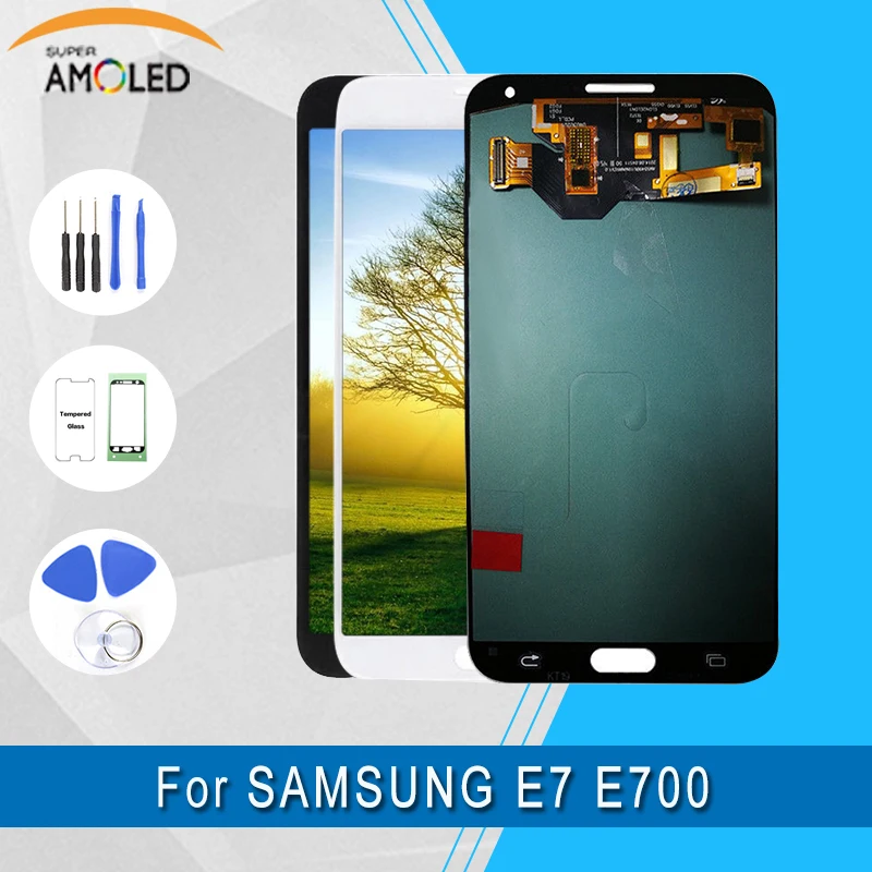 

AMOLED For Samsung Galaxy E7 E700 LCD Display Touch Screen Digitizer Assembly 100% Tested Antistatic bags+Bubble bags+Foam Box