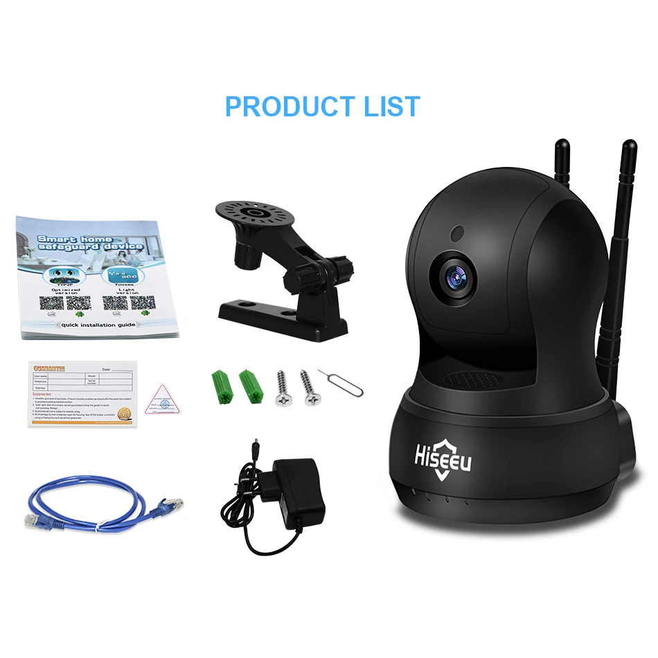 Беспроводная сетевая камера Hiseeu 720P Wi Fi аудио tf карта видеонаблюдения для дома