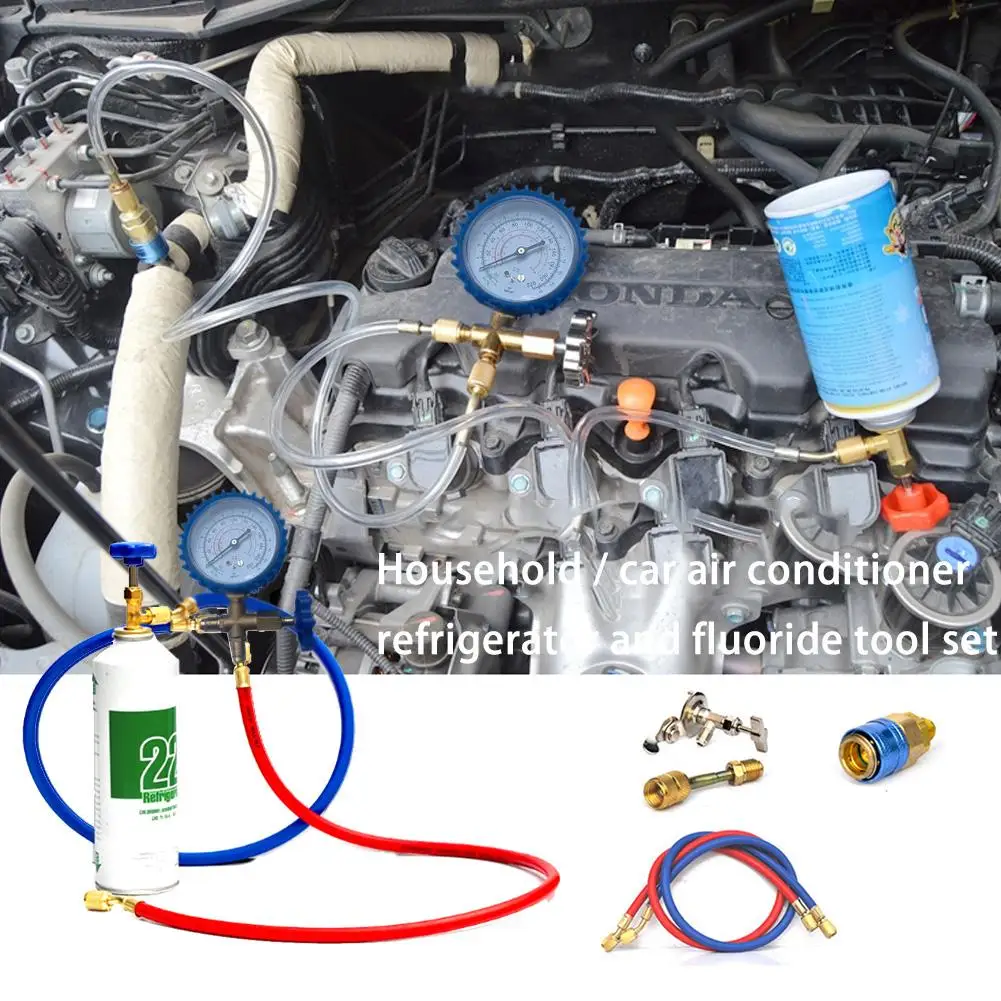 Кондиционер фторид добавляющий набор инструментов для R22 R134A R410 R600 хладагент автомобильный Кондиционер общий холодный газовый счетчик