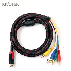 Kivotek 2 шт./лот 5 Средства ухода за кожей стоп/1.5 м Мужчина HDMI к 5RCA AV аудио-видео кабель для HD ТВ плазмы ТВ/наиболее ЖК-дисплей Проекта