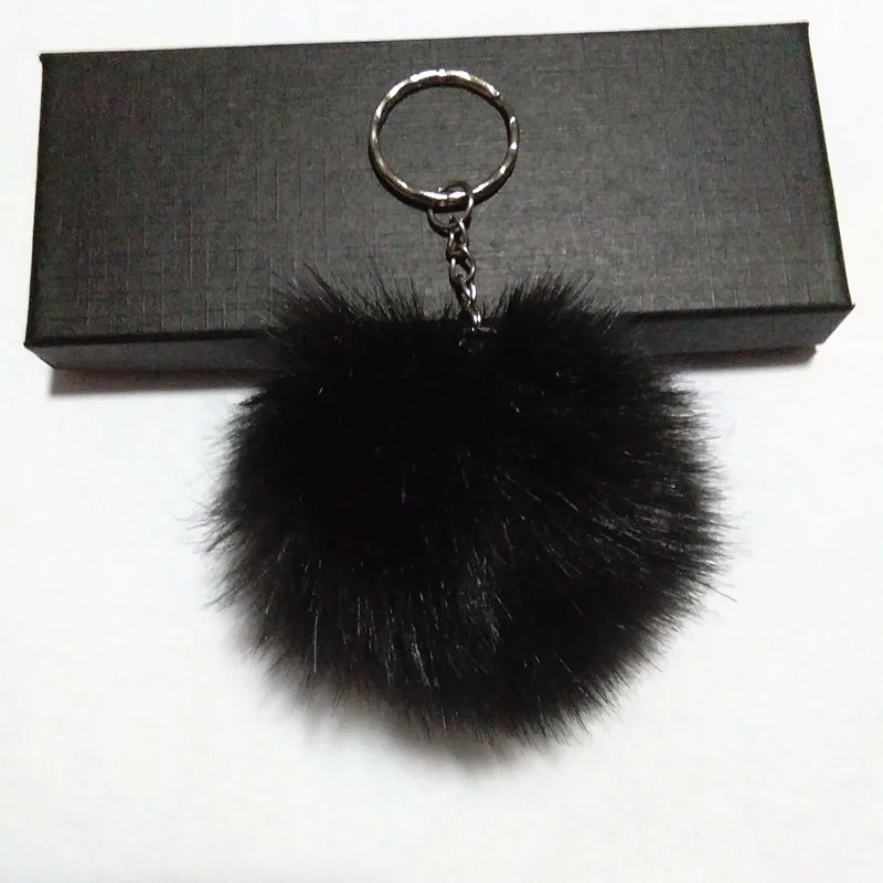 

12pcs Solid Color Fake Fur Pompons Keychain Car Keyring 6 cm Keychain Fluffy Brand pompom Charms Keychain Handmade Craft Gifts