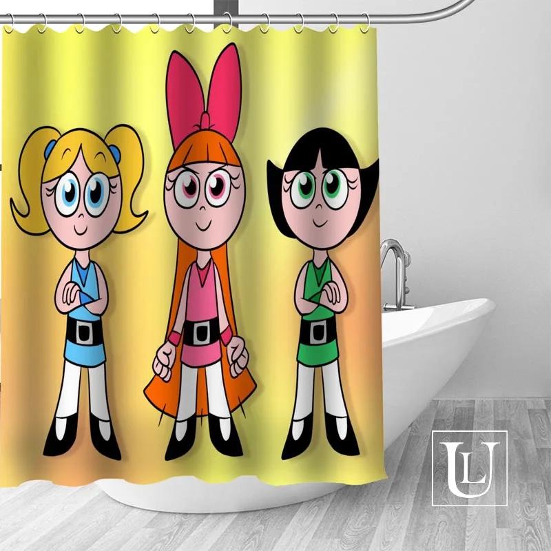Водонепроницаемая занавеска для ванной комнаты s Современная Powerpuff для девочек Перезагрузка занавеска для душа полиэстер для Ванной Экраны Регулируемая штора