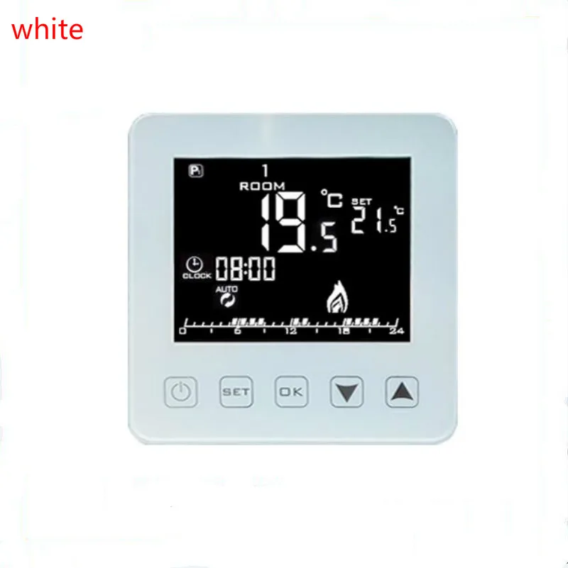 

LCD Touch Screen Room Temperature Controller Thermostat Weekly Programmable Underfloor Heating 16A 200V