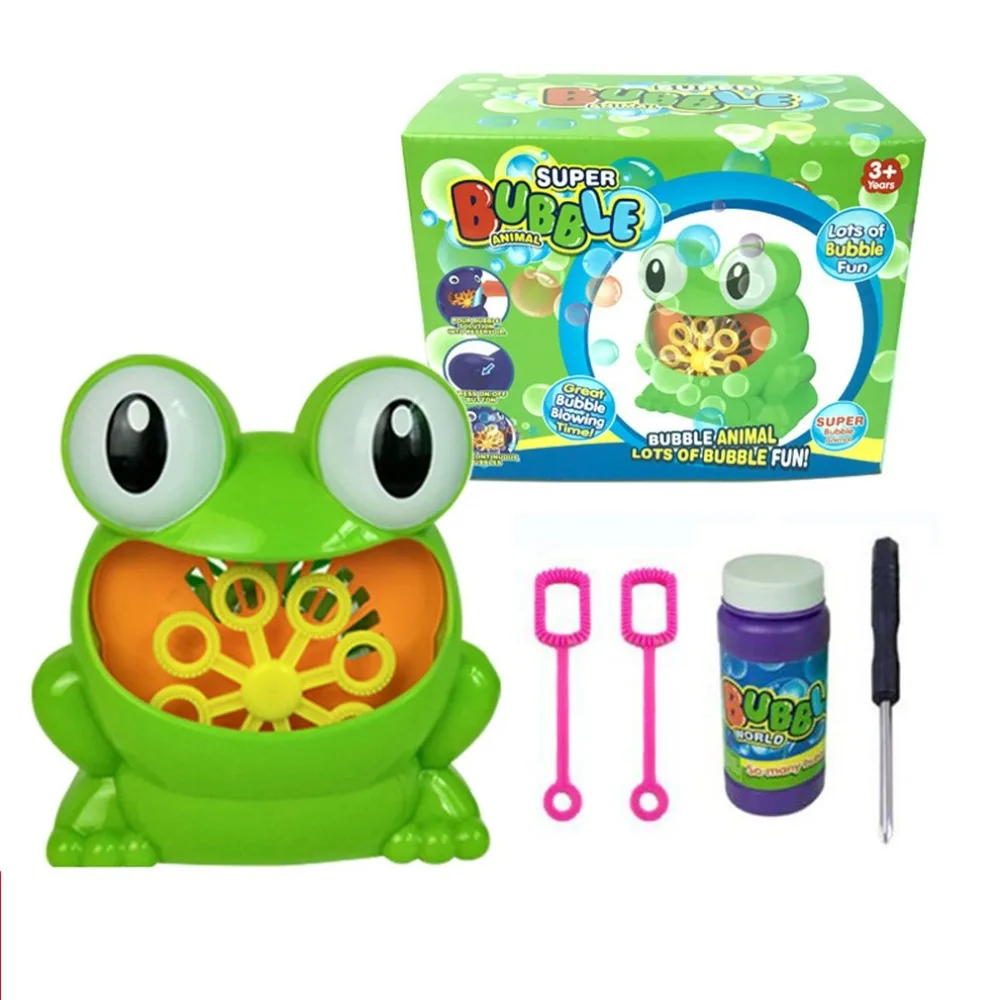 Bubble Machine Tub Big Frog Automatic Bubble Maker Toys with 24 Music Song Bath Toy for Baby Boys Girls