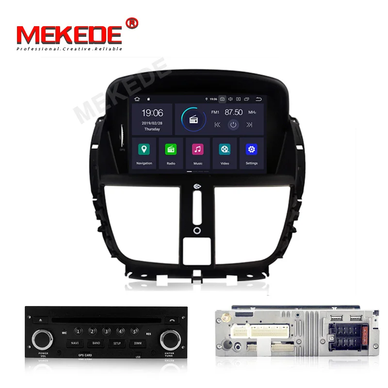 MEKEDE Android 9,0 1 Din Автомобильная магнитола для peugeot 207 2007-2011 2012 2013 Автомобильный мультимедийный плеер стерео gps навигации DVD SD