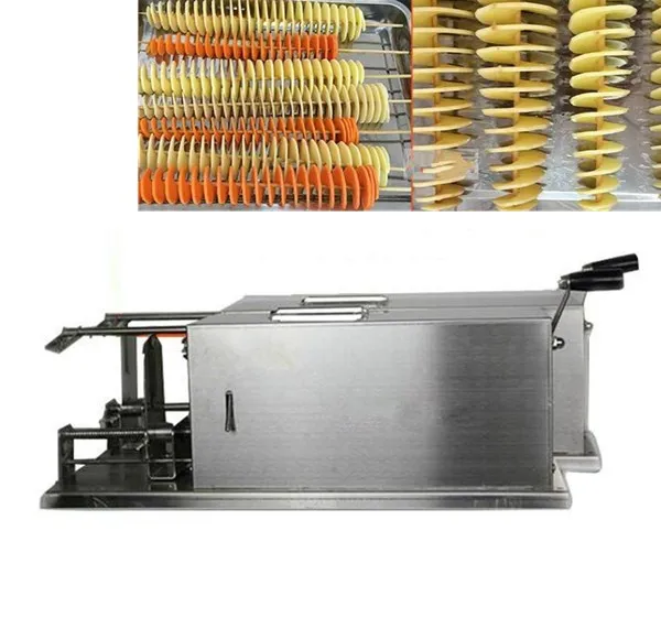 

45cm Manual Spiral Potato Cutter Hand Crank Automatic stretching Potato Machine French Fries Twisted Potato Spiral slicer