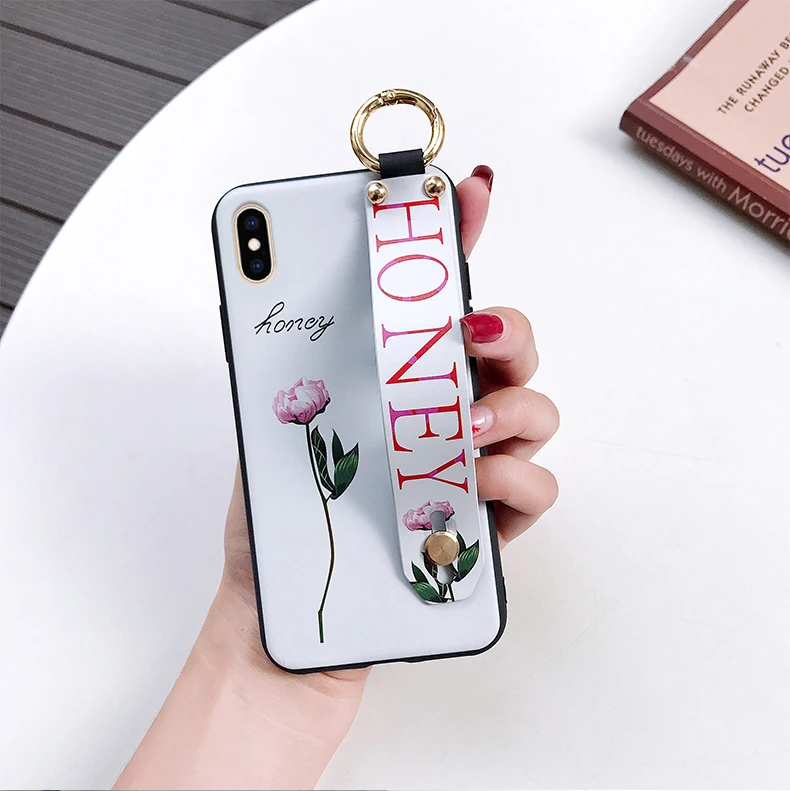 C9 AXBETY для iPhone 8 7 Plus XR X 11 Pro XS MAX Модный шнурок для цветов петля Стенд чехол для телефона для iPhone 8 6 6S Plus Мягкий ТПУ чехол - Цвет: C9