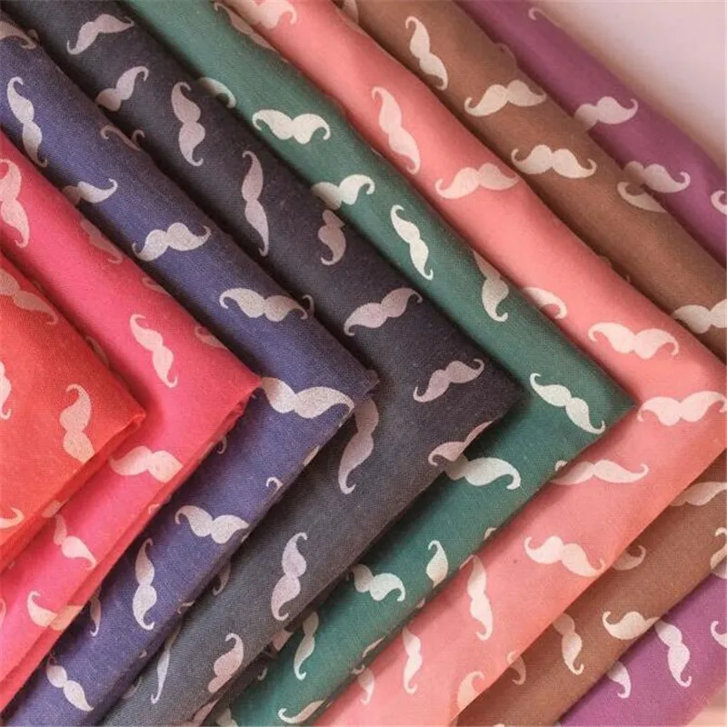 Width160cm*100cm/pc 8 Colors Cartoon Moustache fabric 1m DIY Sewing Cloth Printing Beard Fabrics Patchwork Multi-color optional |