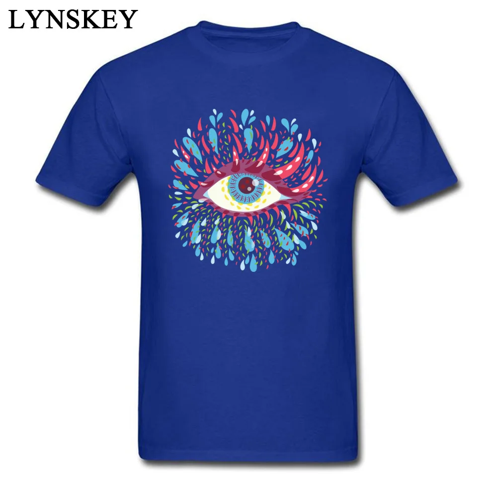 T Shirt Design Short Sleeve Brand Crewneck 100% Cotton Tops Tees Design Summer Blue Psychedelic Eye Tee Shirts for Male Blue Psychedelic Eye blue