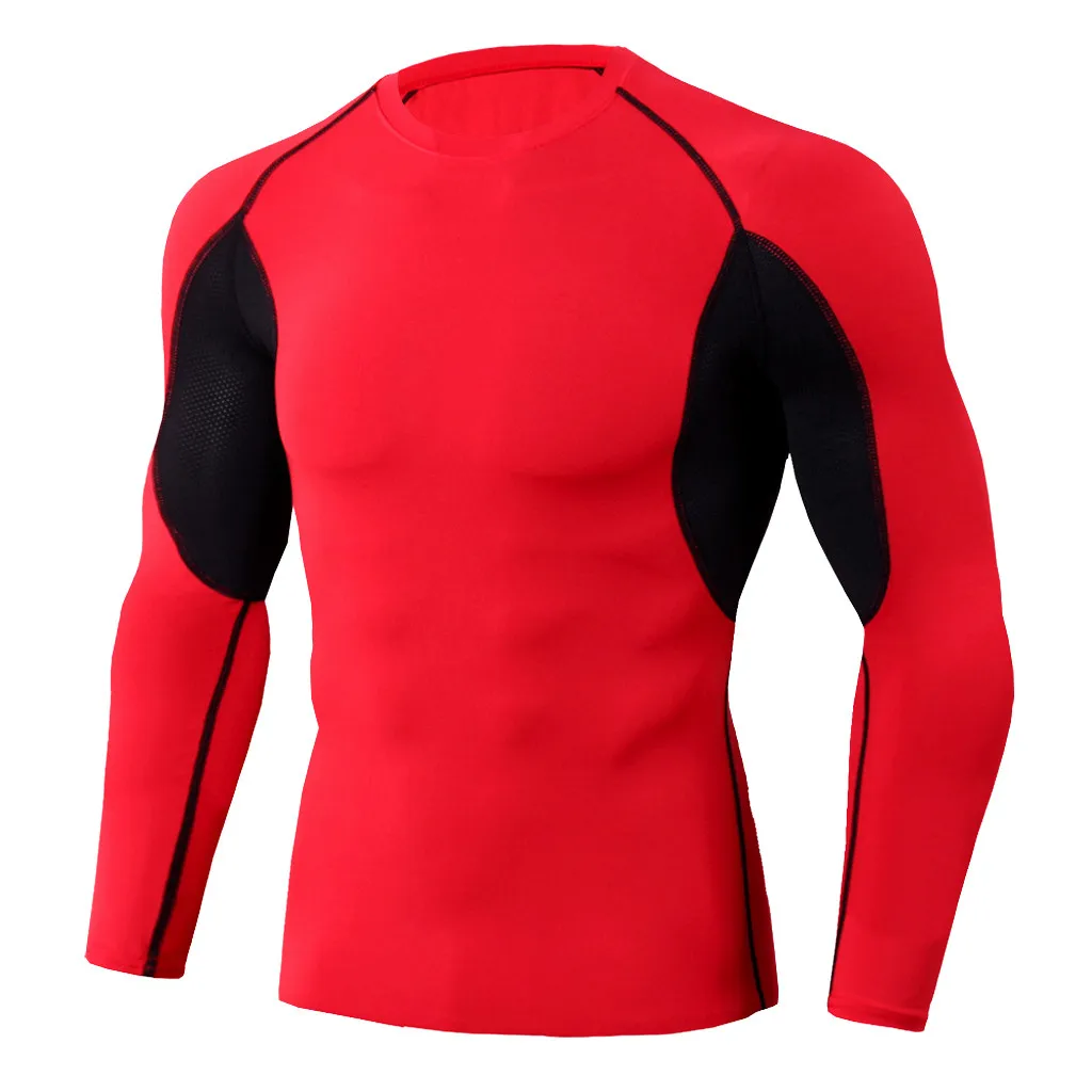 Мужская компрессионная футболка для спортзала, Быстросохнущий тренировочный комплект для фитнеса, Рашгард, мужская спортивная одежда для бега# XTN