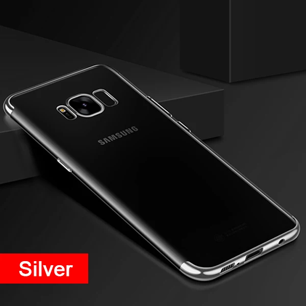 Silver DCR ударопрочный роскошный мягкий ТПУ чехол для телефона samsung Galaxy S8 S9 S7 S6 Edge Plus Note 8 7 силиконовый чехол-накладка - Цвет: Silver