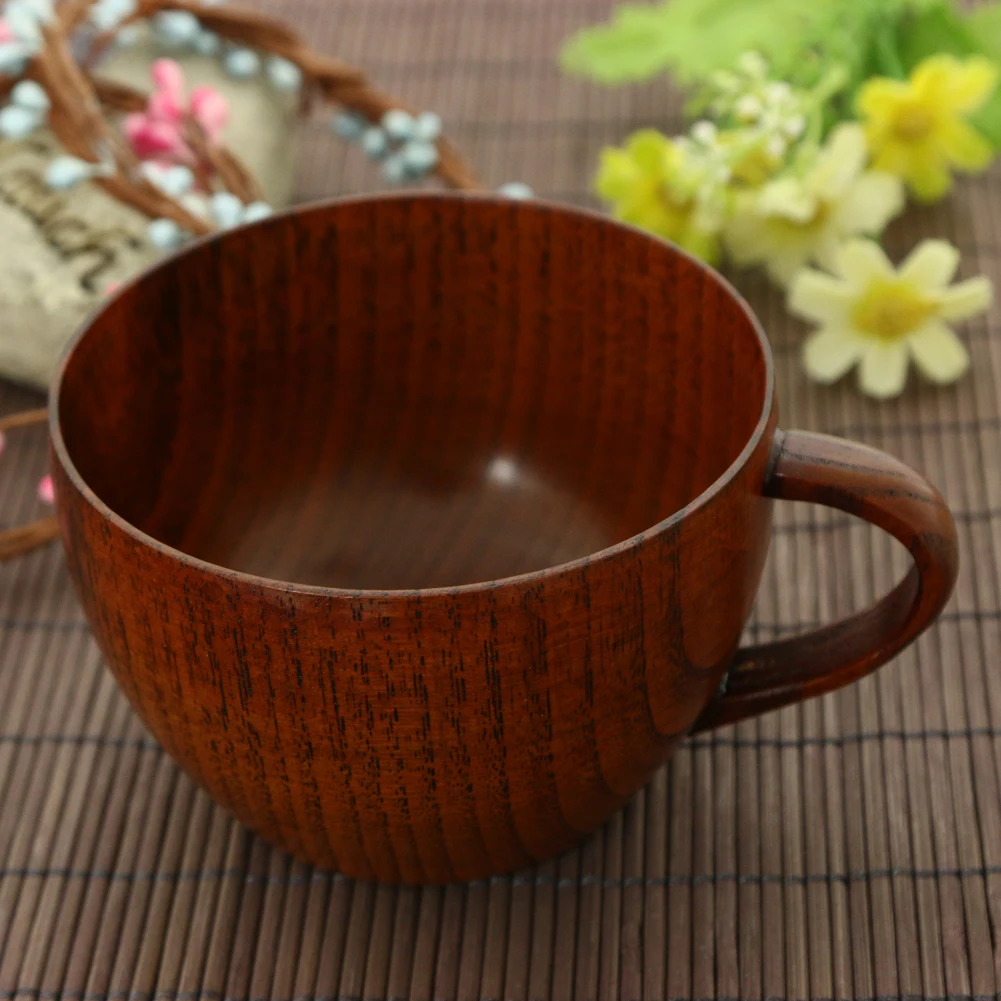 

210ml Natural Jujube Bar Wooden Cup with Handgrip Coffee Mug Tea Milk Travel Wine Beer Mugs For Home Bar High Quality Drinkware