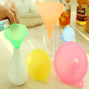 

5 PCS Colorful Plastic Funnel Small Medium Large Variety Liquid Oil Kitchen Set Candy Color Funnel