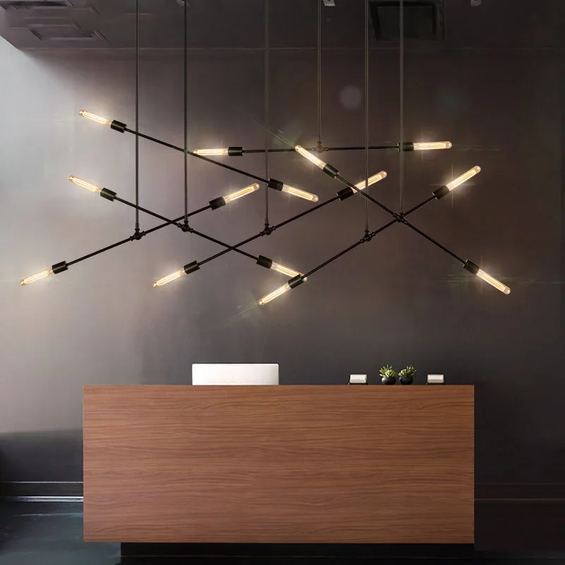 

Современный декоративный подвесной светильник в стиле индастриал, железная черная лампа для гостиной, кабинета, спальни, ресторана, кафе, декоративный светильник