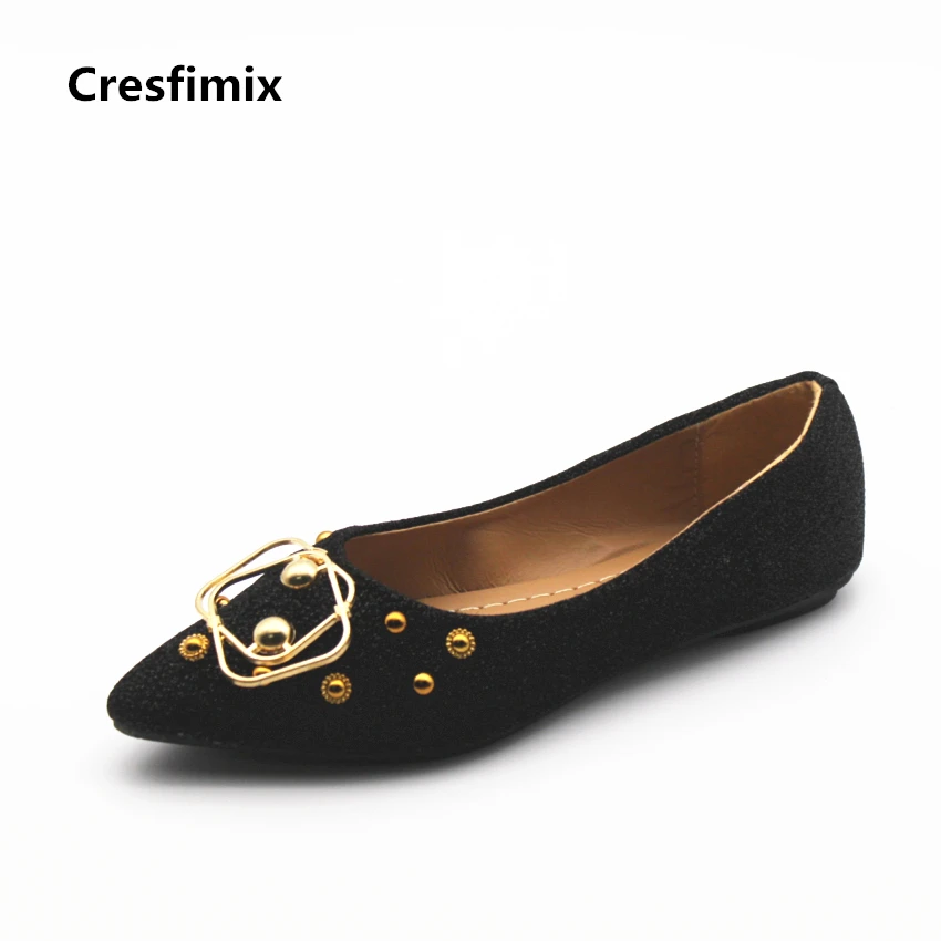 Cresfimix femmes mignonnes chaussures plates women cute spring slip on flat shoes lady casual summer flats lady cool soft shoes
