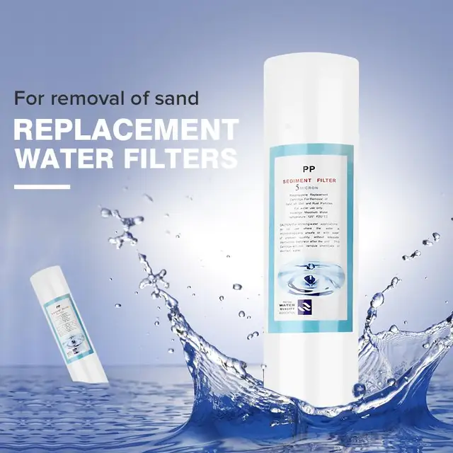 5 pcs ผ้าฝ้าย PP กรองน้ำเครื่องกรองน้ำ 10 นิ้ว 1 ไมครอน Sediment กรองน้ำระบบ Reverse Osmosis