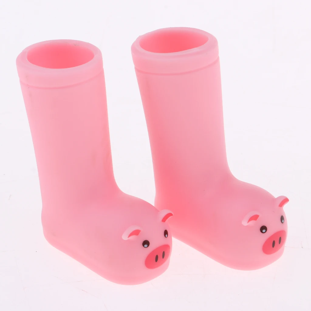 Plastic Boots Shoes For 1/6 Licca Doll Clothing Accessory Pink Pig Doll Rain Boots Shoes Doll Accessory