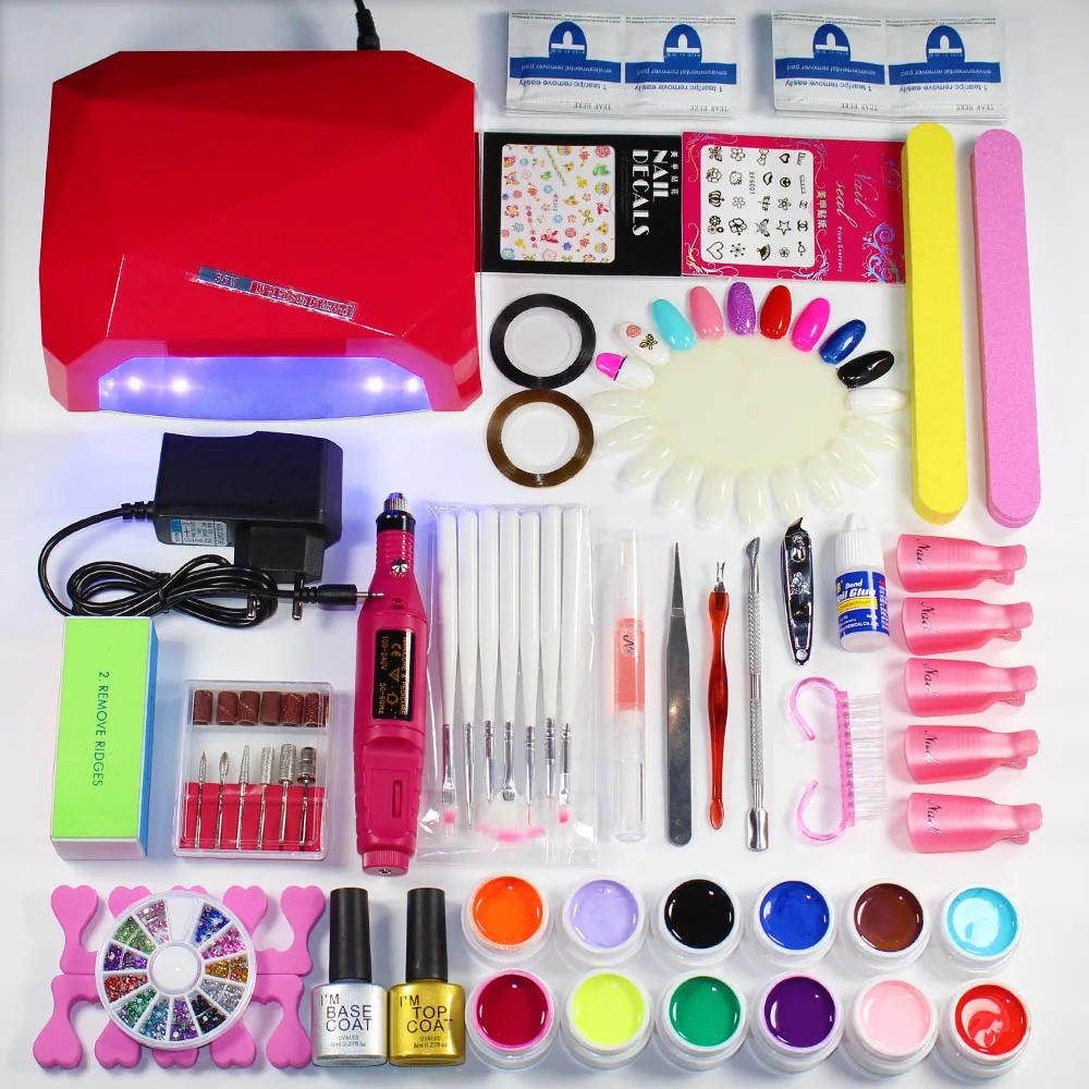 Nail art set design 12 Color UV Gel lacquer UV LED Nail Lamp Manicure