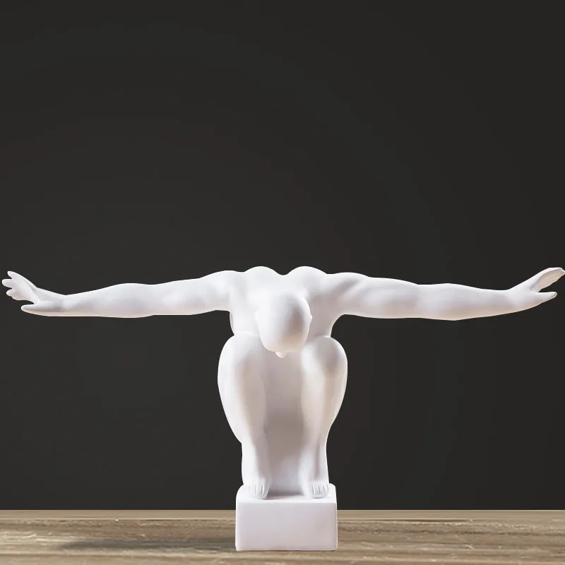 

Современные креативные скульптурные фигурки, абстрактные спортсмены для дайвинга, узелки, статуя из смолы, аксессуары для домашнего декора