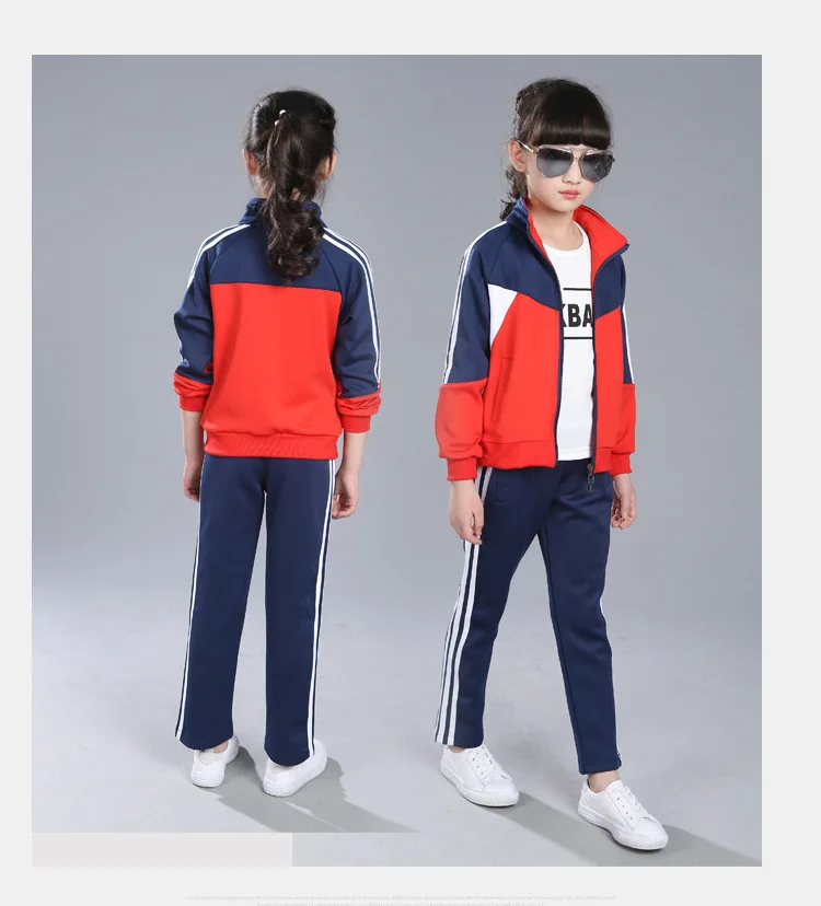 Детская одежда, демисезонный спортивный костюм с длинными рукавами, куртка+ штаны, одежда для маленьких девочек 4, 6, 8, 10, 12, 14, 16 лет