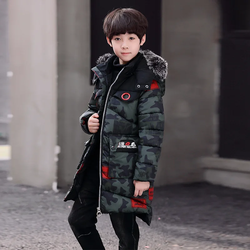 

Boy Thickening Camouflage Parka Children's Boys Cotton-Wadded Jackets Winter Coat 2021 New Warm Outerwear For 6-11T Boy