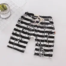 Г. Новые летние детские джинсы, штаны высококачественные хлопковые Повседневные детские шорты в полоску детская одежда с принтом для малышей