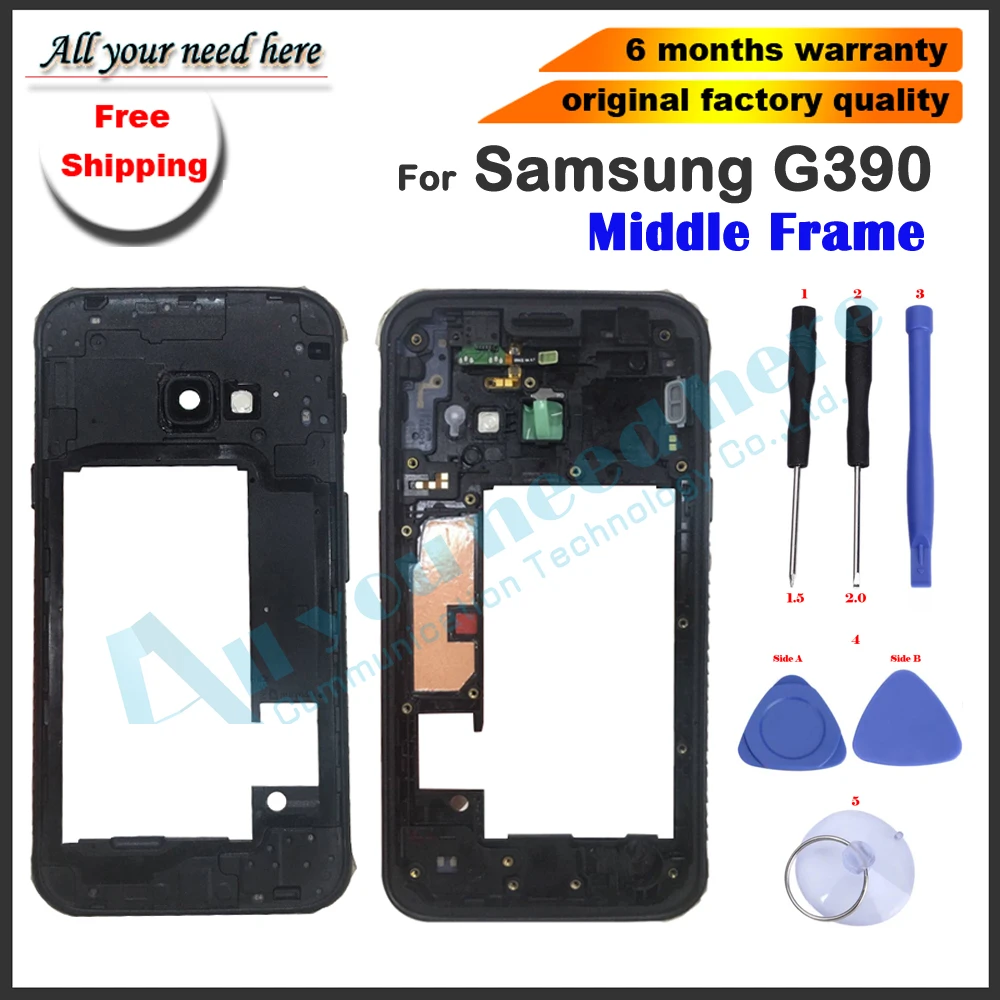 

Factory source For Samsung Galaxy X cover SM-G390F G390 Middle Frame Housing With Back Camera Lens +Power/Volume Buttons+Tools