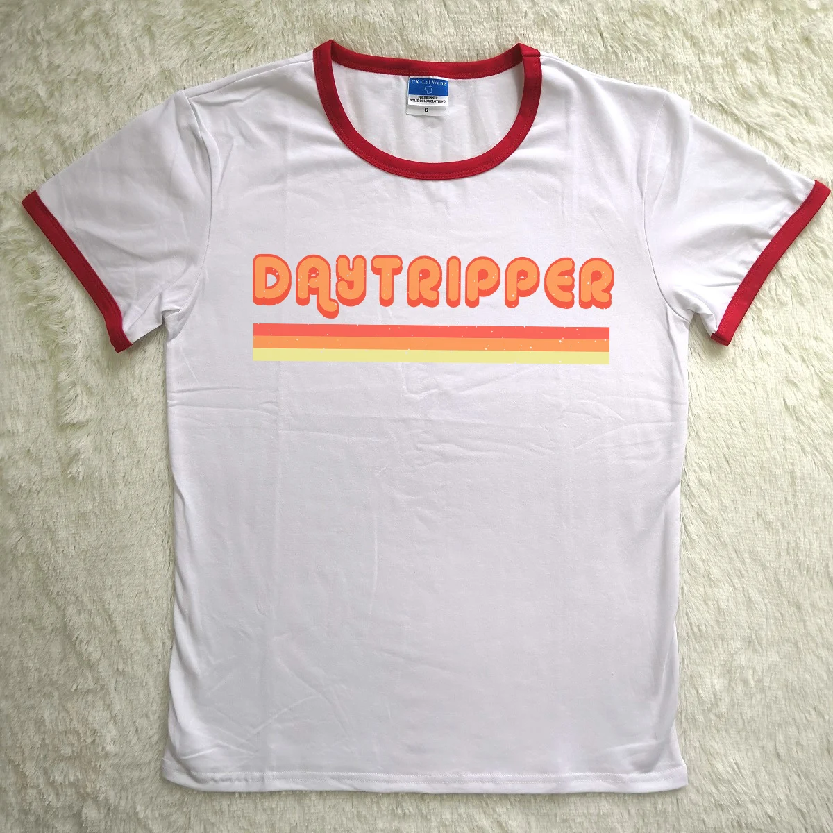 Daytripper Ringer Tshirt Graphic Tee Causal Womens Tshirt Vintage Inspired 90S Ringer T-shirt Harajuku Short Sleeve Drop Ship