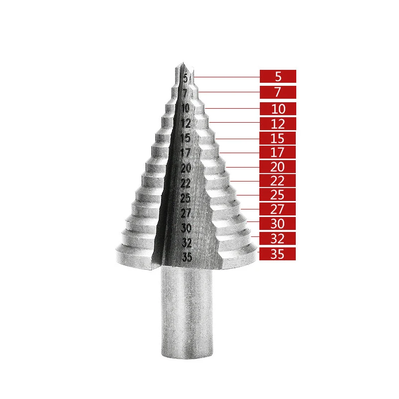

HSS Steel Step Drill Bit 5-35mm Step Cone Cutter Tool for Woodworking Wood LO88