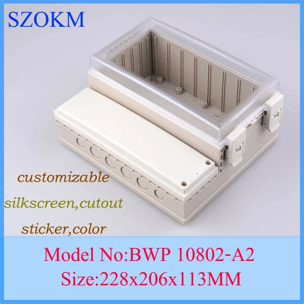 

plastic project box plastic instrument case projects enclosure with clear cover waterproof enclosure228 x202 x 113 mm